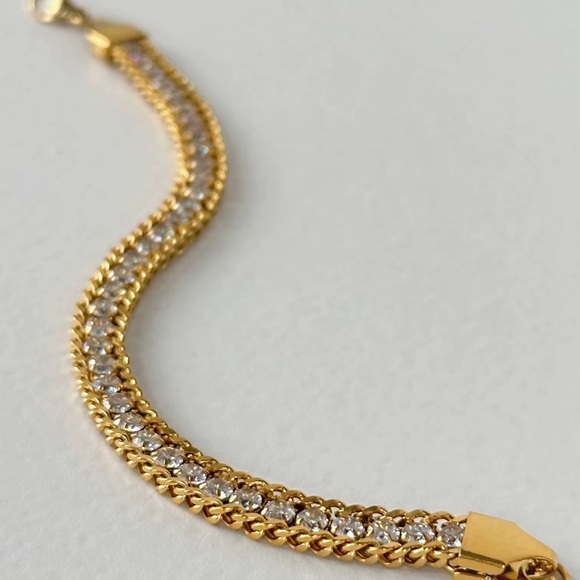 18K Gold Plated - Cubic Zirconia bracelet - Picture 4 of 6